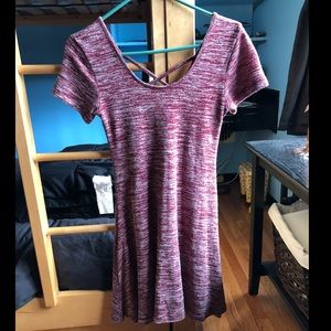 Maroon short sleeve dress